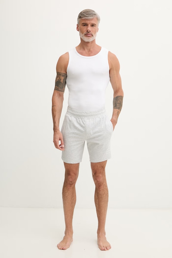 HUGO pantaloni scurți de pijama bărbați cu bumbac Laze Shorts CW 50525247 gri SS26