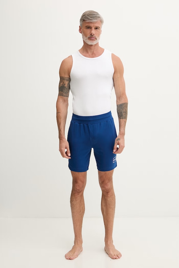 HUGO pantaloni scurți de pijama bărbați din bumbac Laze Shorts CW 50525247 albastru SS26