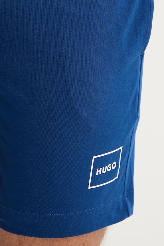 HUGO pantaloni scurți de pijama bărbați din bumbac Laze Shorts CW albastru 50525247