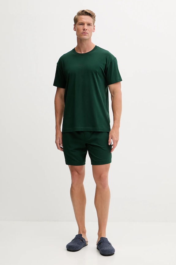 HUGO pyžamové šortky pánske s bavlnou Laze Shorts CW 50525247 zelená SS26