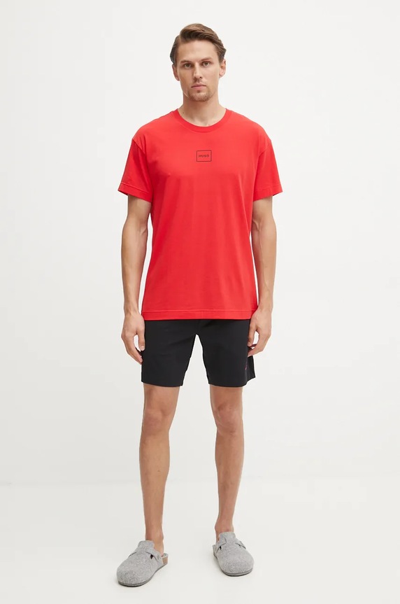 HUGO pyžamové šortky pánské s bavlnou Laze Shorts CW 50525247 černá SS26