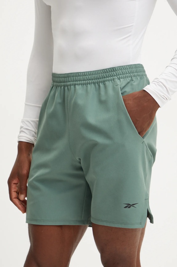 Reebok pantaloni scurți de antrenament Strength 4.0 panza verde 100205356