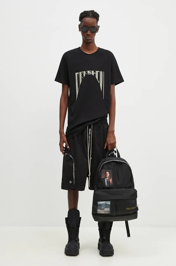 Rick Owens cotton shorts Bauhaus black DU02D2389.TW