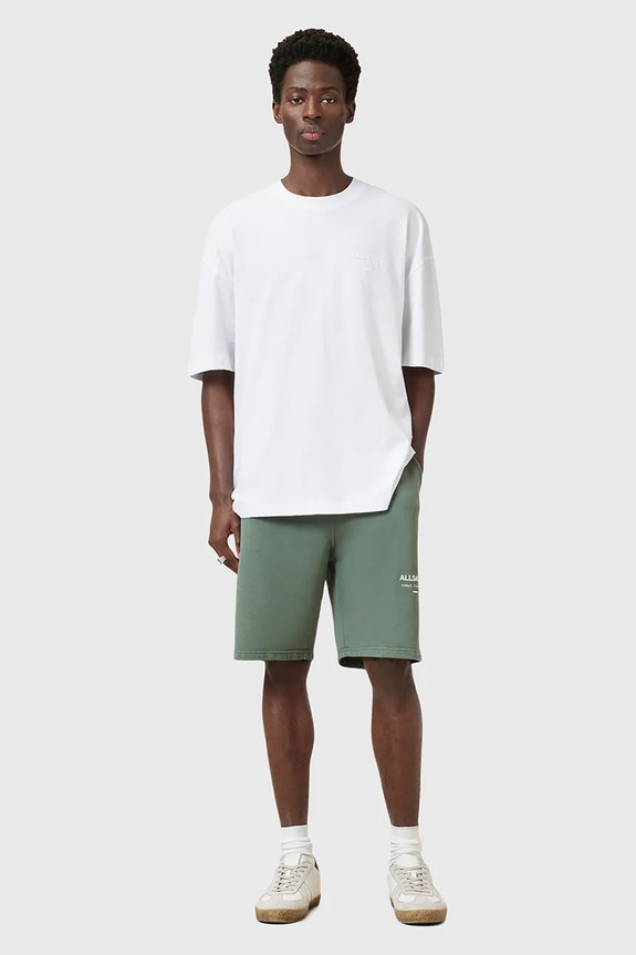 Βαμβακερό σορτσάκι AllSaints UNDRGRND SWEATSHORT βαμβάκι πράσινο M002TC