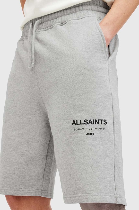 Oblečenie Bavlnené šortky AllSaints UNDRGRND SWEATSHORT M002TC sivá