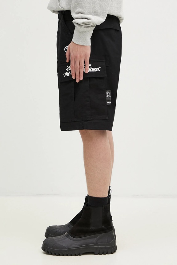 Σορτς AAPE AAPSPMA684XXM μαύρο AW24