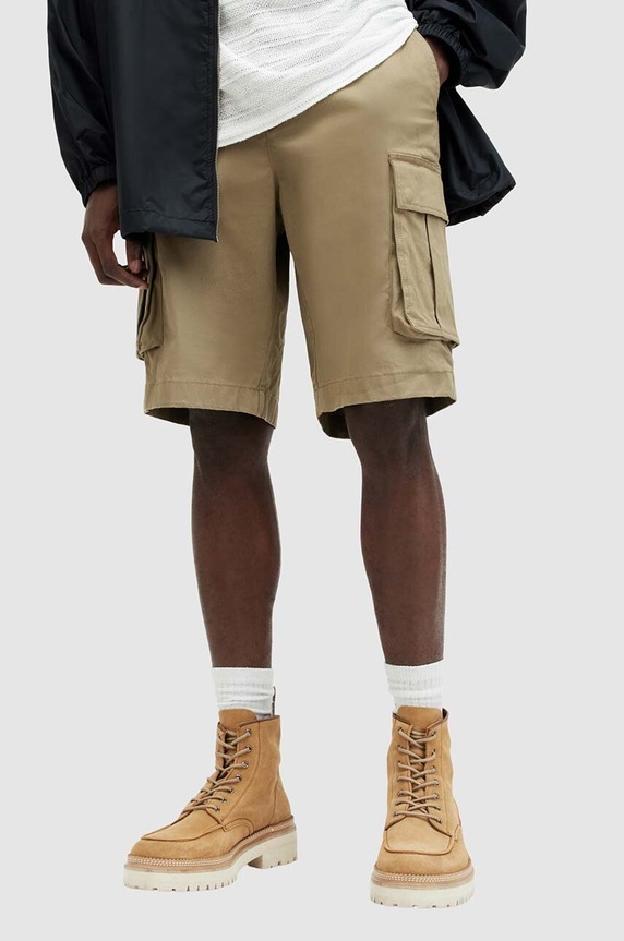 AllSaints szorty bawełniane SLANE SHORT MT501Z beżowy AW24