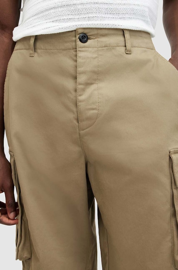 Odzież AllSaints szorty bawełniane SLANE SHORT MT501Z beżowy