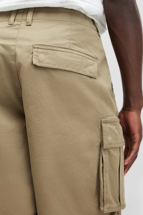 AllSaints szorty bawełniane SLANE SHORT beżowy MT501Z