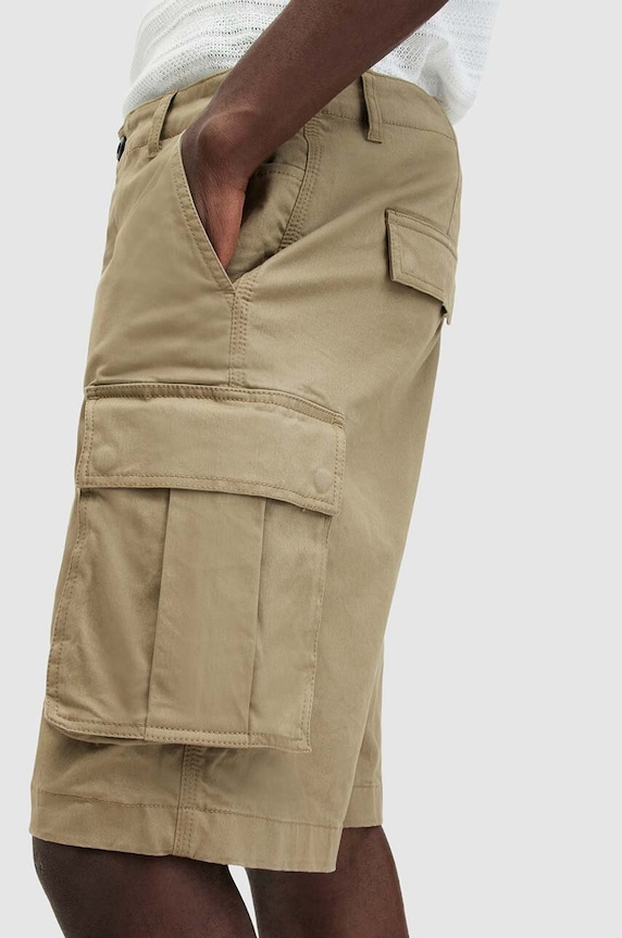 AllSaints szorty bawełniane SLANE SHORT MT501Z beżowy