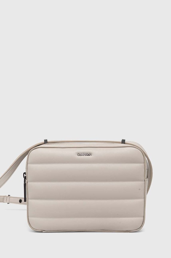 Kabelka Calvin Klein imitácia kože béžová K60K612114