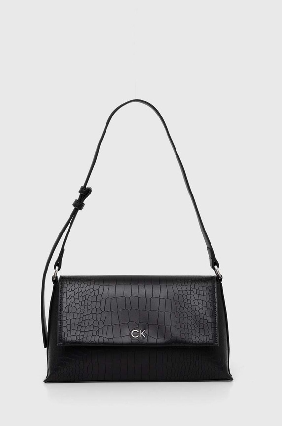 Kabelka Calvin Klein imitácia kože čierna K60K612142