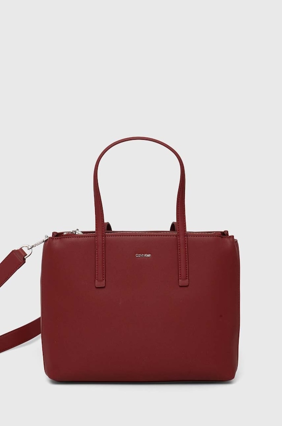 Kabelka Calvin Klein imitácia kože červená K60K612279
