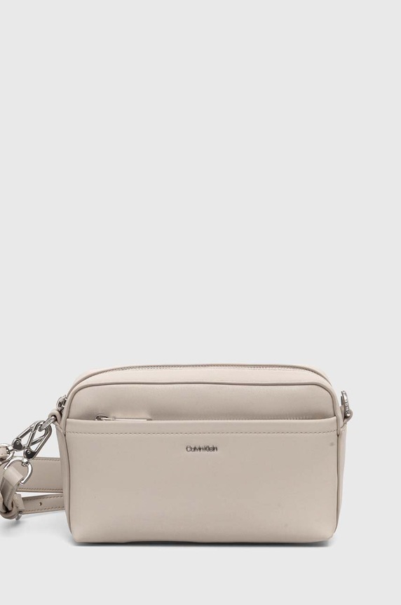 Τσάντα Calvin Klein απομίμηση λείου δέρματος μπεζ K60K612280