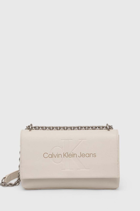 Kabelka Calvin Klein Jeans potisk béžová K60K612221
