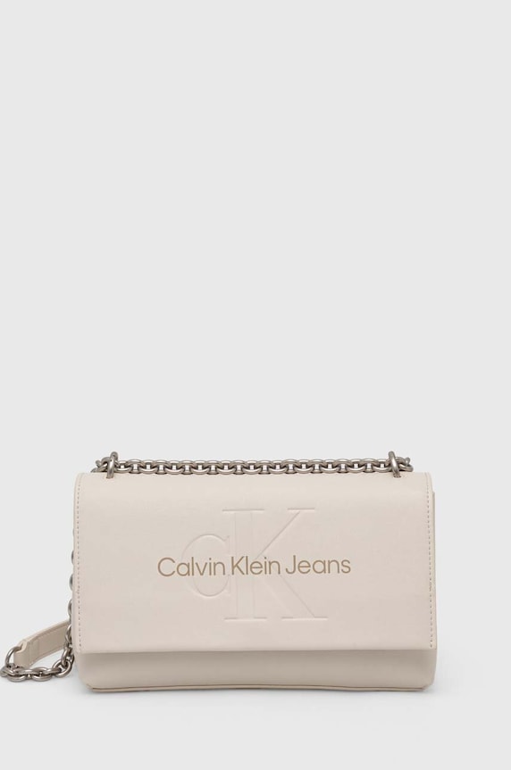 Kabelka Calvin Klein Jeans potisk béžová K60K612221
