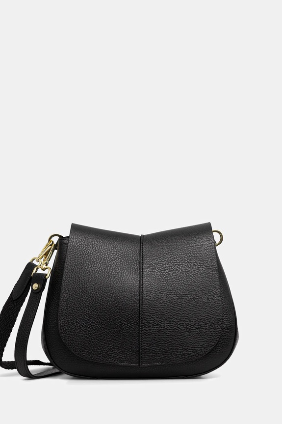 Δερμάτινη τσάντα Gianni Chiarini HELENA ROUND λείο δέρμα μαύρο BS.6036/COMM.GRN