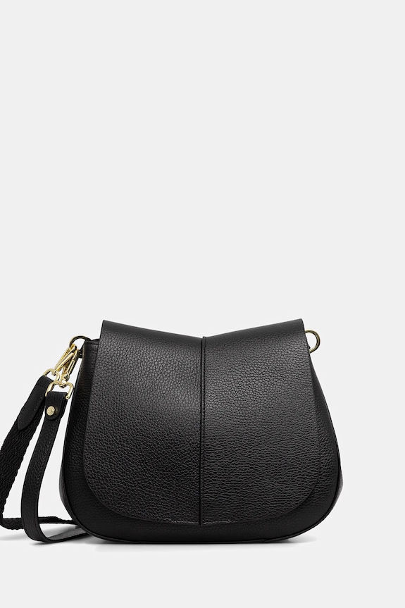 Δερμάτινη τσάντα Gianni Chiarini HELENA ROUND λείο δέρμα μαύρο BS.6036/COMM.GRN