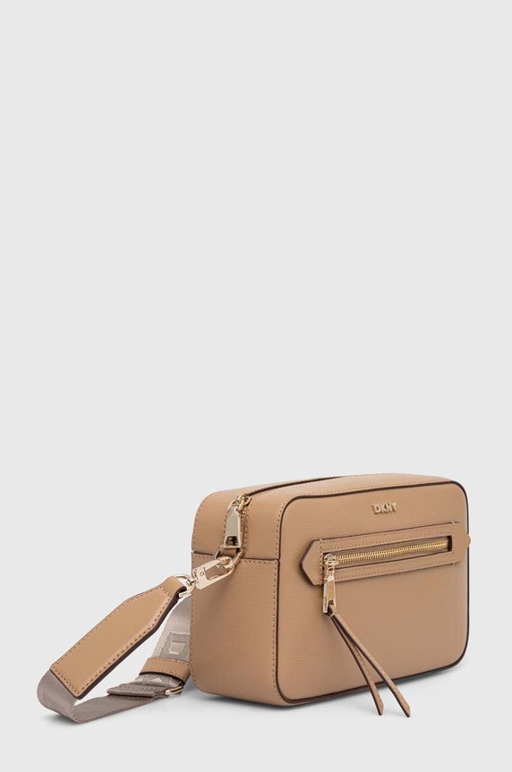 Kožená kabelka Dkny R42E3E22 béžová SS25
