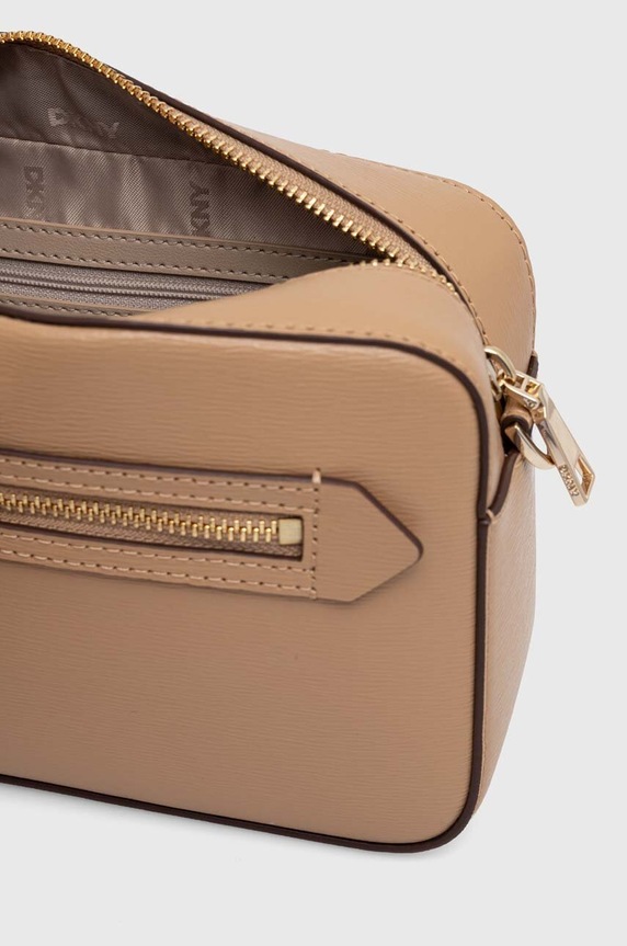 Kožená kabelka Dkny R42E3E22 béžová
