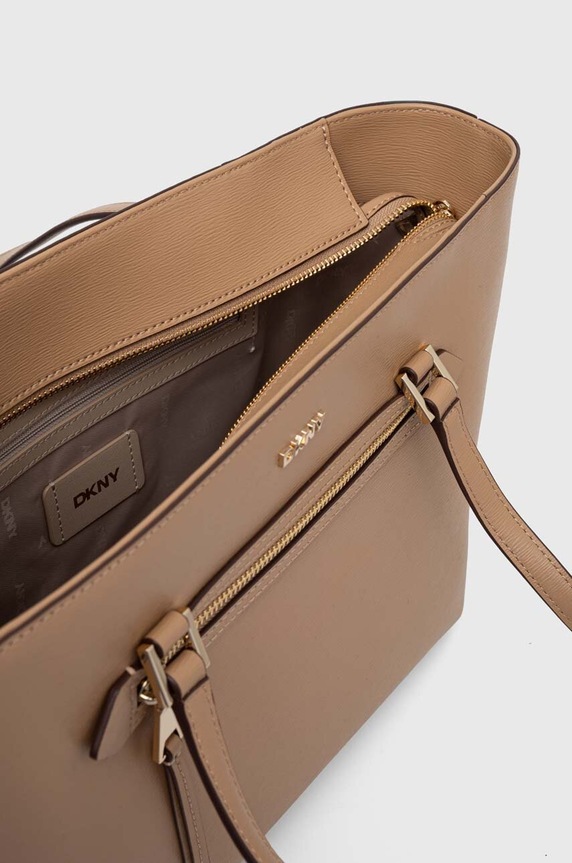 Dkny torebka skórzana R42A3E20 beżowy