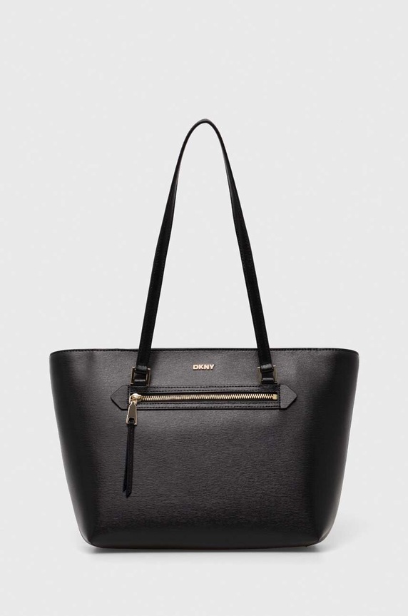 Dkny borsa a mano in pelle pelle fiore nero R42A3E20