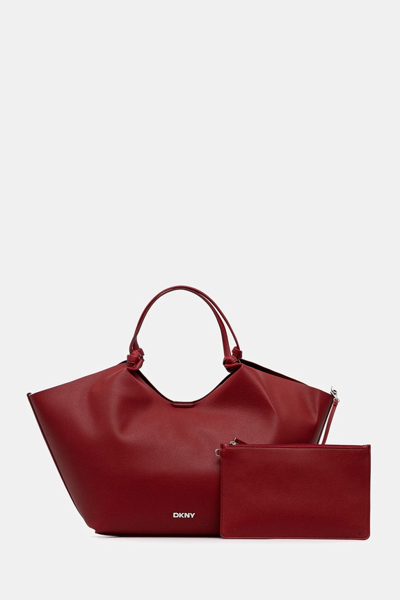 DKNY shopper torba ženski PAULA Imitacija zrnatega usnja rdeča R42BAE48