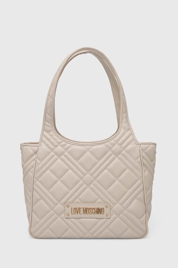Love Moschino torebka nie mieści A4 beżowy JC4144PP1L