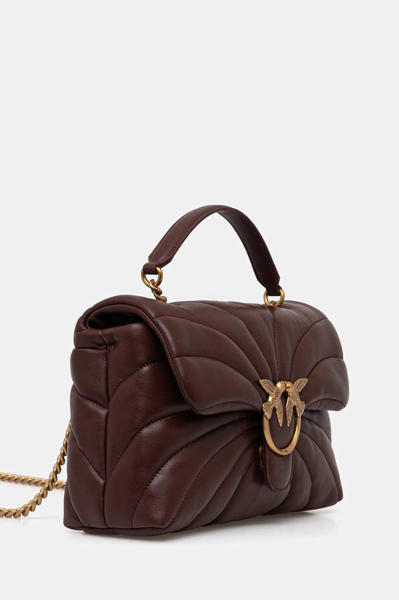 Accesorii Pinko poșetă de piele 100038.A1EX burgundia