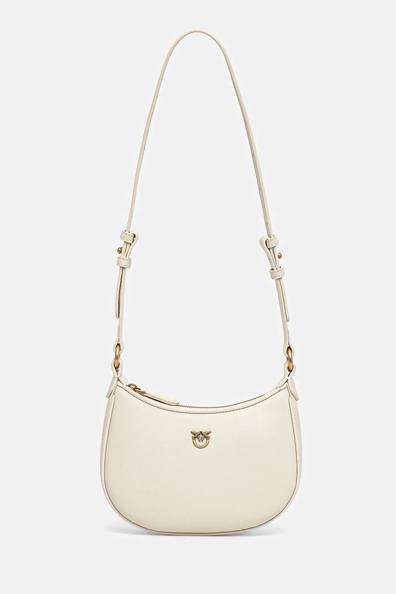 Kožna torba Pinko natpis bež 103538.A0F1