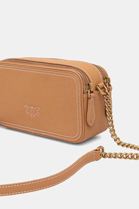 Αξεσουάρ Δερμάτινη τσάντα Pinko 103799.A1LF καφέ