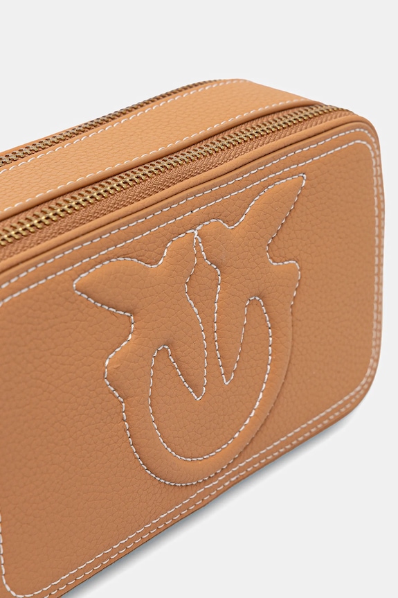 Δερμάτινη τσάντα Pinko καφέ 103799.A1LF