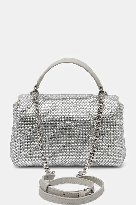 Accesorii Pinko geanta de mana din piele intoarsa 100044.A217 argintiu