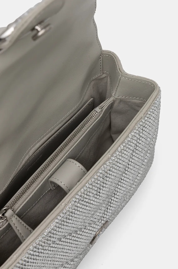 Pinko geanta de mana din piele intoarsa 100044.A217 argintiu