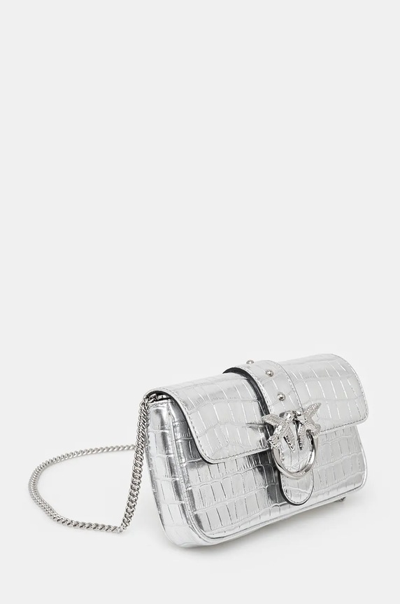 Pinko borsa a mano in pelle 103838.A1W5 argento AW24