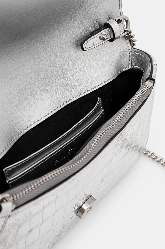 Pinko borsa a mano in pelle 103838.A1W5 argento