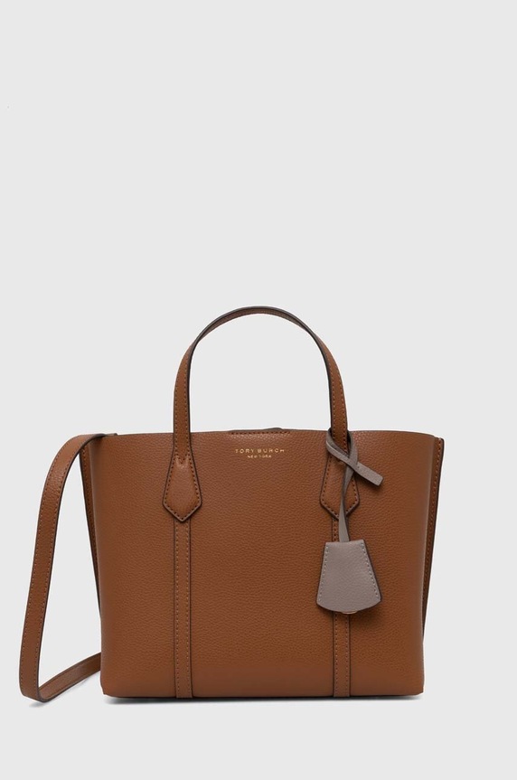 Kožená kabelka Tory Burch Perry Triple-Compartment přírodní kůže hnědá 81928.905