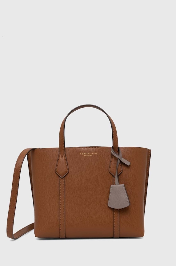 Kožená kabelka Tory Burch Perry Triple-Compartment přírodní kůže hnědá 81928.905