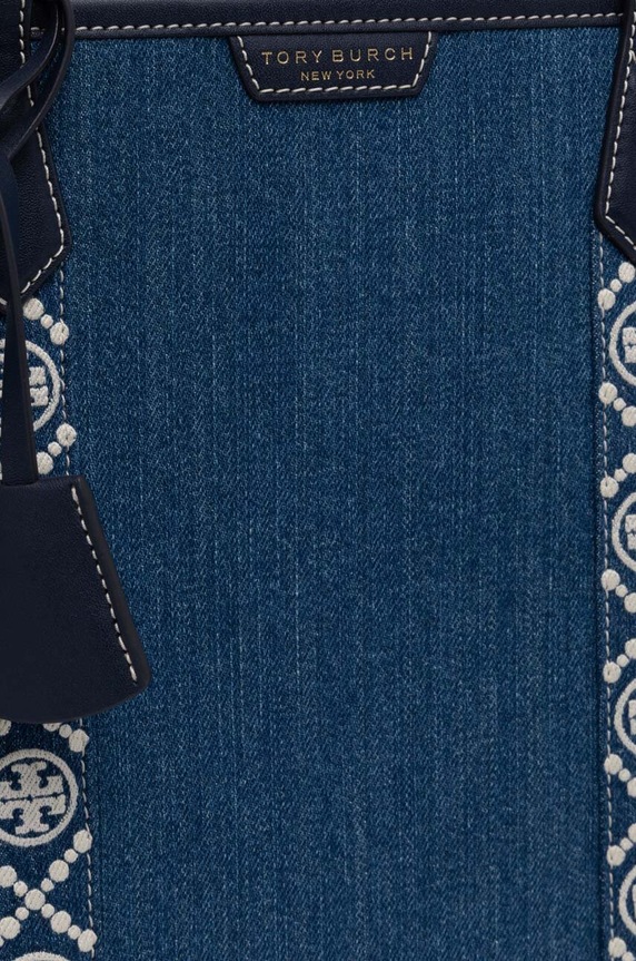 Τσάντα Tory Burch Perry Denim Triple-Compartment 159268.426 μπλε