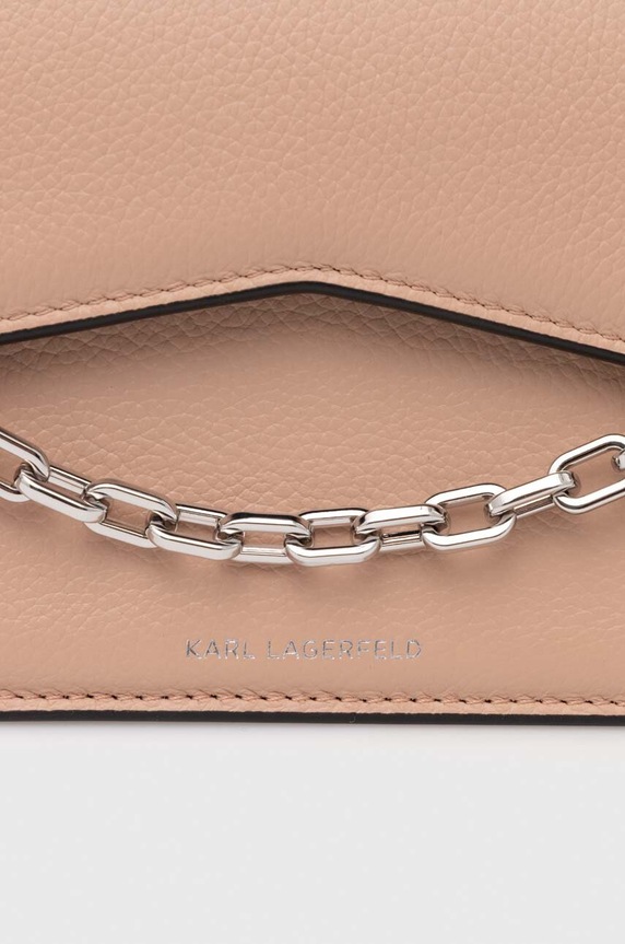 Kožená kabelka Karl Lagerfeld 245W3028 ružová