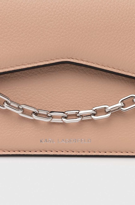 Kožená kabelka Karl Lagerfeld 245W3028 ružová