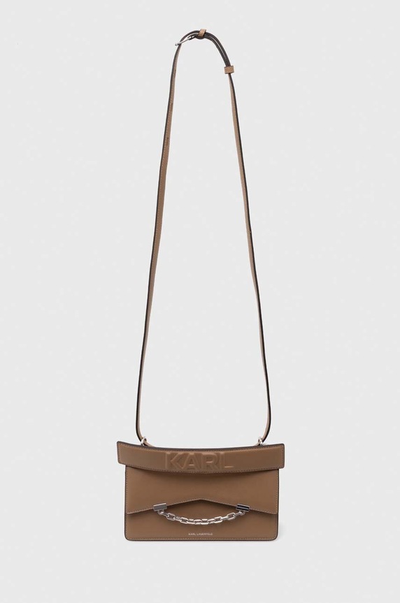 Karl Lagerfeld torebka skórzana 245W3028 brązowy AW24