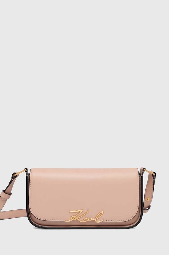 Karl Lagerfeld poseta de piele nu incape in A4 roz 245W3043
