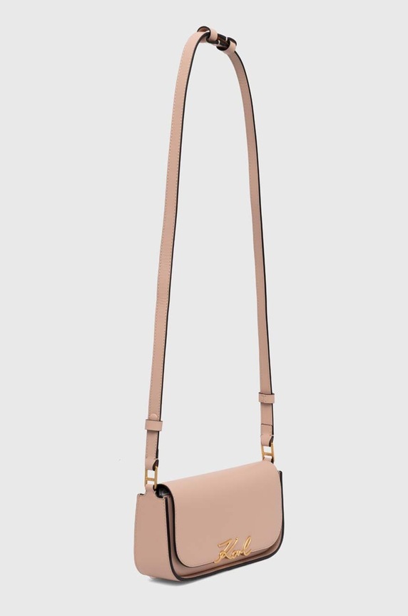 Karl Lagerfeld poseta de piele 245W3043 roz AW24
