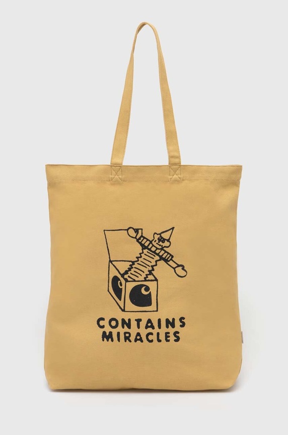 Хлопковая сумка Carhartt WIP Stamp Tote печать бежевый I033629.23FXX