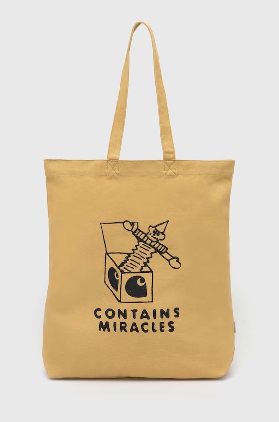 Хлопковая сумка Carhartt WIP Stamp Tote печать бежевый I033629.23FXX