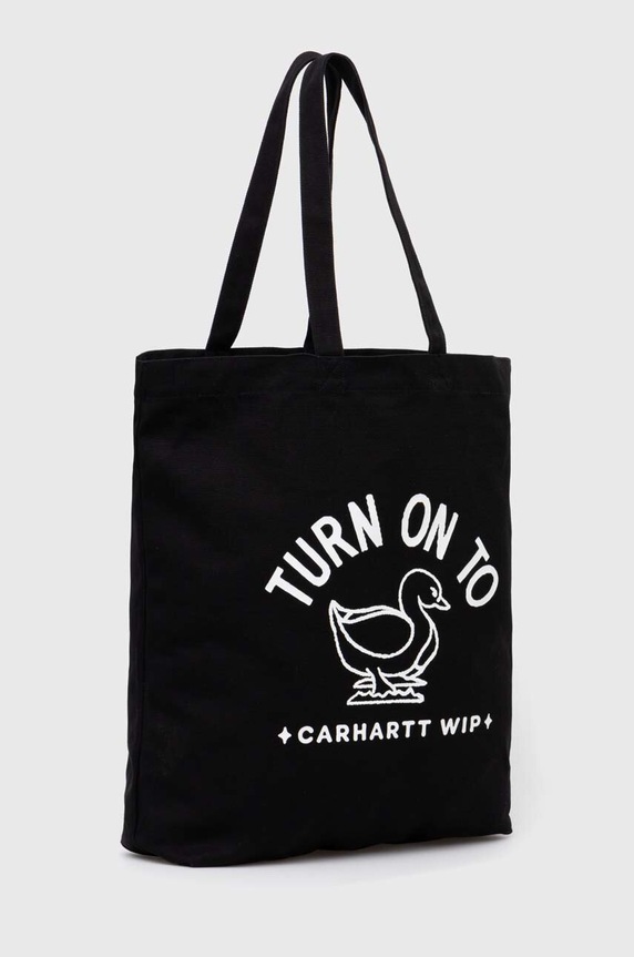 Pamučna torba Carhartt WIP Stamp Tote I033629.0D2XX crna AW24