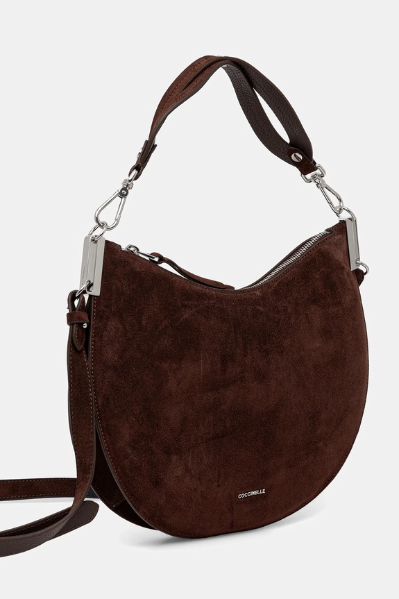 Torba od brušene kože Coccinelle COCCINELLESUNUP SUEDE E1.QKG.13.02.01 smeđa AW25
