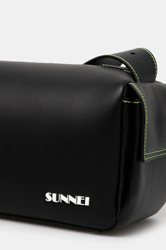 Sunnei borsa a mano in pelle nero MACCWBAG017
