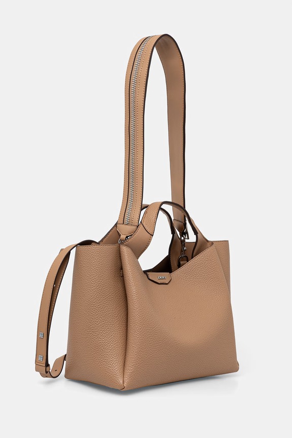 DKNY torebka crossbody damska z imitacji skóry R43DYG33 beżowy SS26